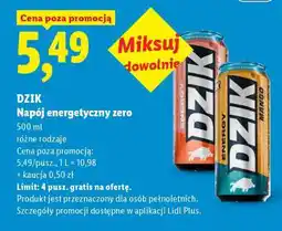 Lidl DZIK Napój energetyczny zero oferta
