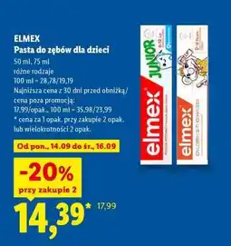 Lidl ELMEX Pasta do zębów dla dzieci oferta