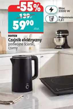 Biedronka Czajnik elektryczny Hoffen podwójne ścianki, czarny oferta