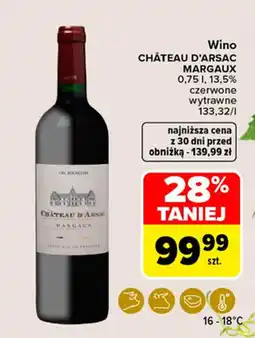 Carrefour Market Wino château d'arsac margaux oferta