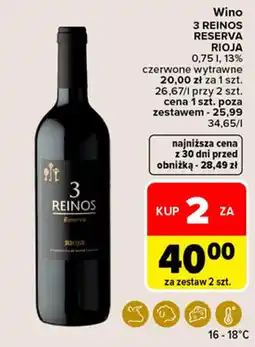 Carrefour Market Wino 3 reinos reserva rioja oferta