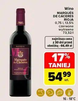 Carrefour Market Wino Marqués de Cáceres Rioja oferta