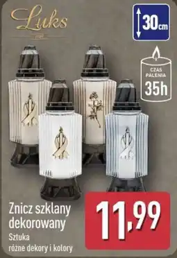 ALDI Znicz szklany dekorowany oferta