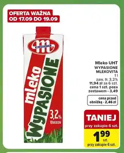 Carrefour Express Mleko UHT Wypasione Mlekovita 3,2% oferta