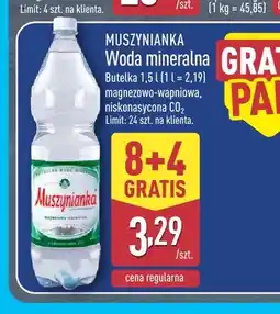 ALDI Woda mineralna gazowana magnezowo-wapniowa niskonasycona CO2 Muszynianka oferta