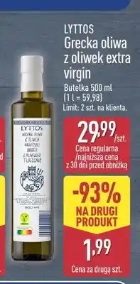 ALDI Grecka oliwa z oliwek extra virgin Lyttos oferta