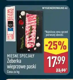 ALDI Żeberka wieprzowe paski Mięsne Specjały oferta