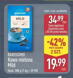 ALDI Kawa mielona Mild Barissimo oferta
