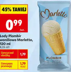 Biedronka Lody Plombir waniliowe Marletto oferta