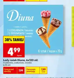 Biedronka Lody rożek Diuna 6-pak oferta