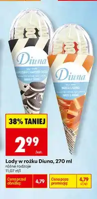 Biedronka Lody w rożku Diuna o smaku waniliowym z kawałkami ciastek oferta