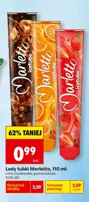 Biedronka Lody tubki Marletto pomarańcza oferta