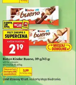 Biedronka Baton Kinder Bueno Classic oferta