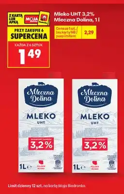 Biedronka Mleko UHT Mleczna Dolina 3,2% oferta