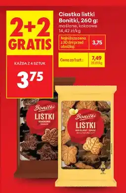 Biedronka Ciastka listki Bonitki kakaowe oferta