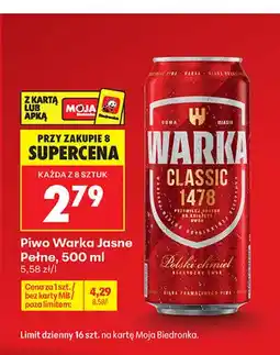 Biedronka Piwo Warka oferta