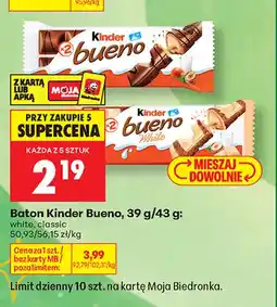 Biedronka Baton Kinder Bueno white oferta