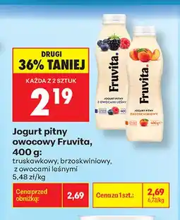 Biedronka Jogurt pitny owocowy truskawkowy Fruvita oferta