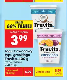 Biedronka Jogurt owocowy typu greckiego Fruvita oferta