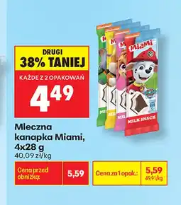 Biedronka Mleczna kanapka Miami 4-pak oferta