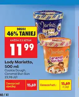 Biedronka Lody Marletto Cookie Dough oferta