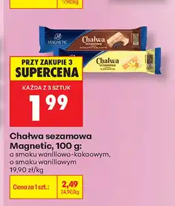 Biedronka Chałwa sezamowa o smaku waniliowo-kakaowym Magnetic oferta