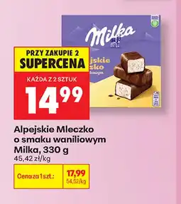 Biedronka Alpejskie Mleczko o smaku waniliowym Milka oferta