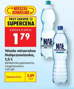 Biedronka Woda mineralna gazowana Nałęczowianka delikatnie oferta