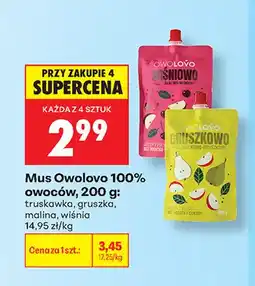 Biedronka Mus Owolovo 100% owoców gruszka oferta