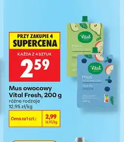 Biedronka Mus owocowy Vital Fresh jabłko gruszka oferta