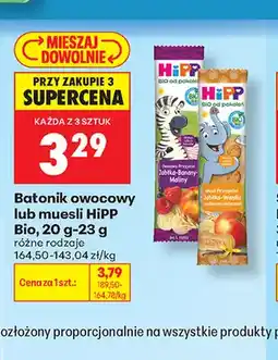 Biedronka Batonik owocowy Jabłka-Banany-Maliny HiPP Bio oferta