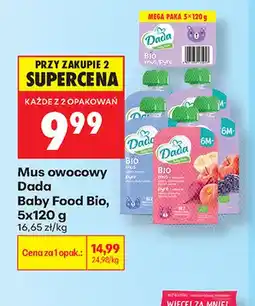 Biedronka Mus owocowy Dada Baby Food Bio 5-pak oferta