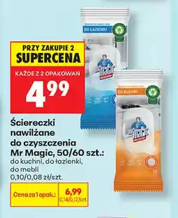 Biedronka Ściereczki nawilżane do czyszczenia Mr Magic do łazienki oferta