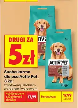 Biedronka Sucha karma dla psa Activ Pet z wołowiną i drobiem oferta