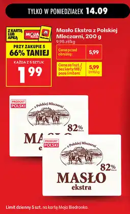 Biedronka Masło Ekstra z Polskiej Mleczarni oferta