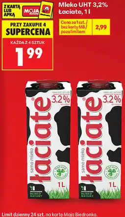 Biedronka Mleko UHT 3,2% Łaciate oferta
