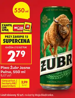 Biedronka Piwo Żubr Jasne Pełne oferta