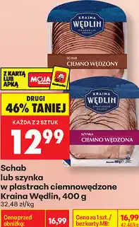 Biedronka Schab lub szynka w plastrach ciemnowędzone Kraina Wędlin oferta