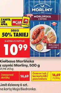 Biedronka Kiełbasa Morlińska z szynki Morliny oferta