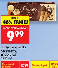 Biedronka Lody mini rożki Marletto oferta