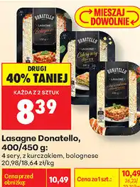 Biedronka Lasagne Donatello: 4 sery, z kurczakiem, bolognese oferta