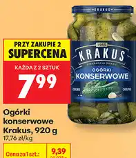 Biedronka Ogórki konserwowe Krakus oferta