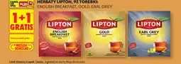 Biedronka Herbaty Lipton, 92 torebki: English Breakfast, Gold, Earl Grey oferta