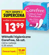 Biedronka Wkładki higieniczne Carefree, 56 szt oferta