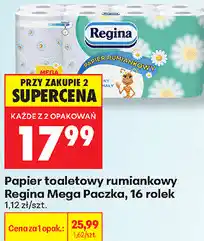 Biedronka Papier toaletowy rumiankowy Regina Mega Paczka, 16 rolek oferta