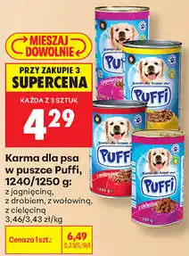 Biedronka Karma dla psa w puszce Puffi, 1240/1250 g oferta