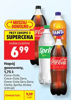 Biedronka Napój gazowany Coca-Cola, Coca-Cola Zero, Fanta, Sprite, Kinley oferta
