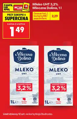 Biedronka Mleko UHT 3,2% Mleczna Dolina oferta