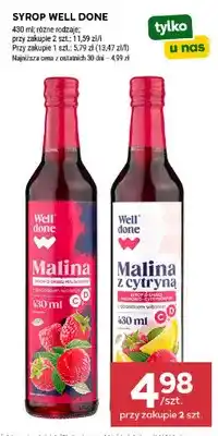 Stokrotka Syrop Well Done malina z cytryną oferta