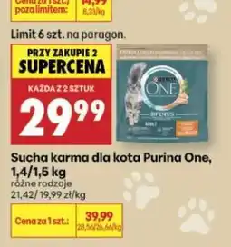Biedronka Sucha karma dla kota Purina One, 1,4/1,5 kg oferta